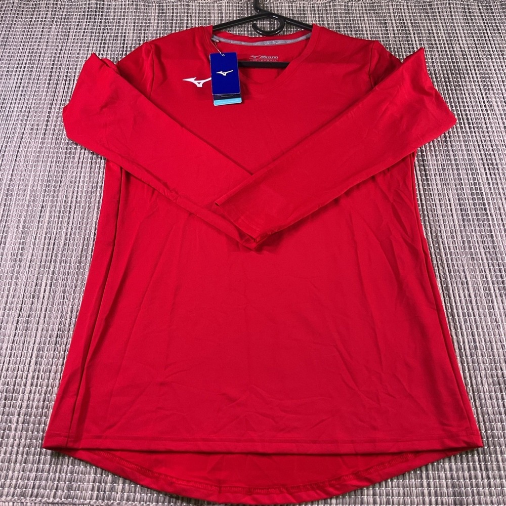 Mizuno Women's Long Sleeve Performance Volleyball Activewear Red Large NWT